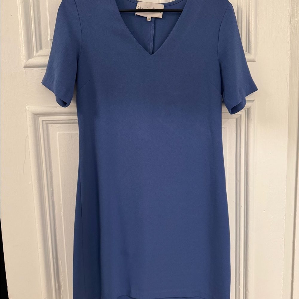 Charles Henry Classic Blue Shift Dress